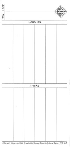 Rubber Bridge Score Pad - EBU0031 - 100