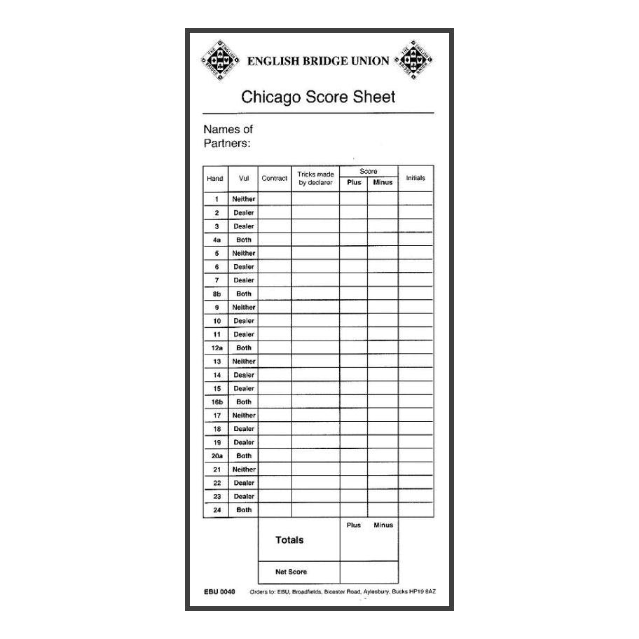 Chicago Scorepad - 100 EBU0040