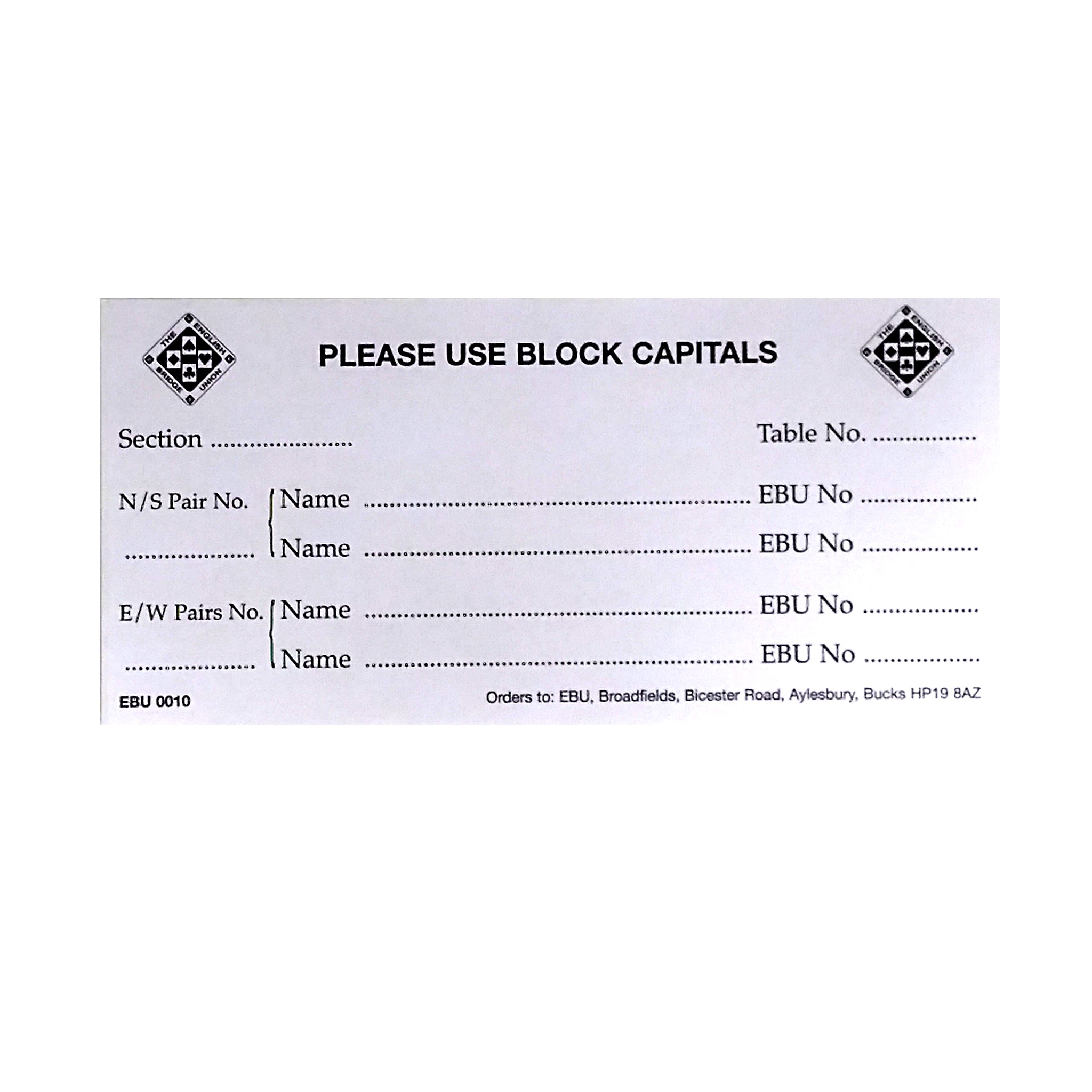 Name Slips - Pairs EBU0010